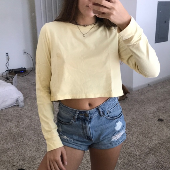 Forever 21 Tops - Long sleeve cropped yellow top